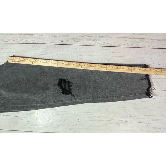 Cello Jeans Womens Size 5 Gray High Rise Straight Leg Distressed Raw Hem Denim - Picture 6 of 13